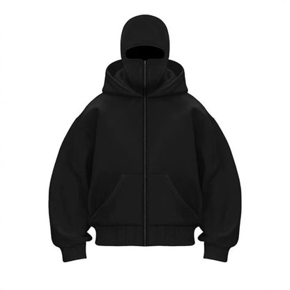 Herren Kapuzen-Baseballjacke mit Reißverschluss